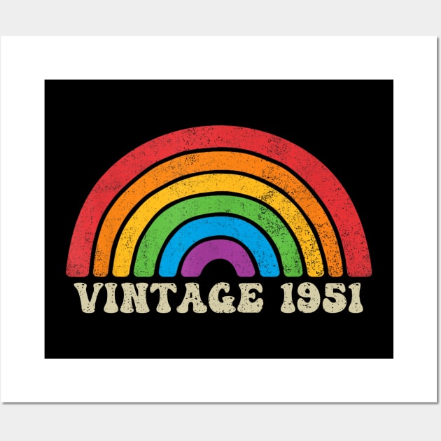 Vintage 1951 - Retro Rainbow Vintage-Style Wall Art by ermtahiyao	